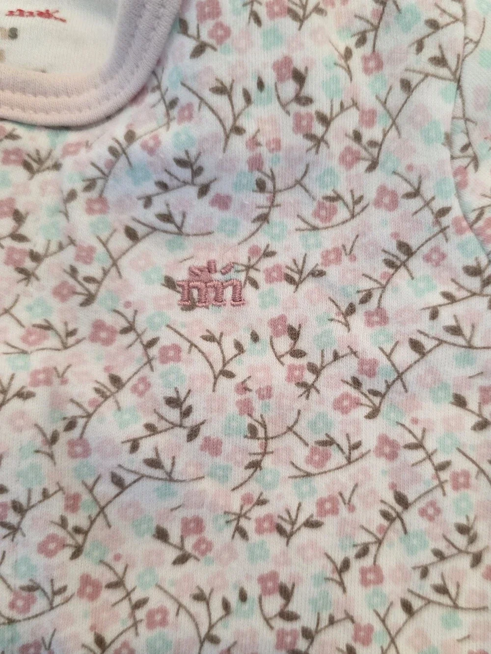 Gerber Pink Floral Quilted Baby One-Piece Footed Pajamas